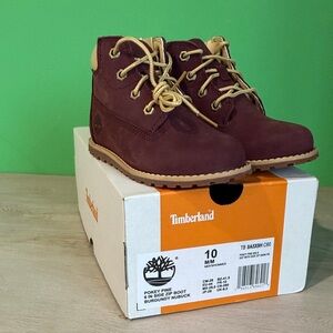 Timberland Kids' Maroon Lace-Up Boots size 10